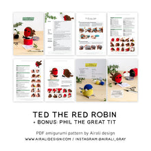 Load image into Gallery viewer, Ted the Amigurumi Red Robin | PDF Crochet Pattern