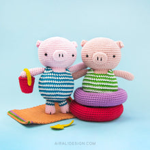 Load image into Gallery viewer, Amigurumi Piglet on Holiday | PDF Crochet Pattern