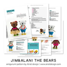 Load image into Gallery viewer, Jim and Alani, Amigurumi Bears | PDF Crochet Pattern