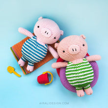 Load image into Gallery viewer, Amigurumi Piglet on Holiday | PDF Crochet Pattern