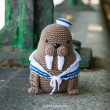 Load image into Gallery viewer, Caterino the Amigurumi Sailor Walrus | PDF Crochet Pattern