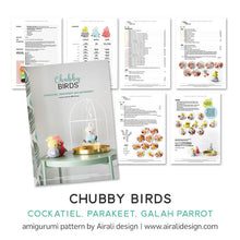 Load image into Gallery viewer, Amigurumi Chubby Birds: Cockatiel, Parakeet and Galah Parrot | PDF Crochet Pattern