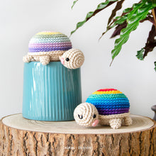 Load image into Gallery viewer, Amigurumi Rainbow Tortoise | PDF Crochet Pattern | NO sewing required!