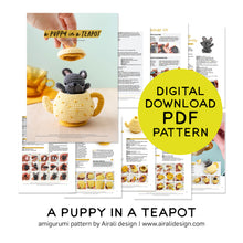 Load image into Gallery viewer, A Puppy in a Teapot | PDF Crochet Pattern - AiraliDesign
