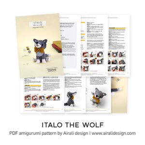 Italo the Amigurumi Wolf | PDF Crochet Pattern