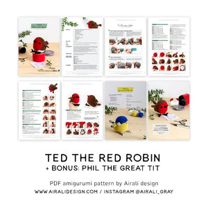 Ted the Amigurumi Red Robin | PDF Crochet Pattern