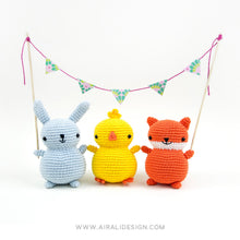 Load image into Gallery viewer, Amigurumi Chubby Friends: Bunny, Chick and Fox | PDF Crochet Pattern
