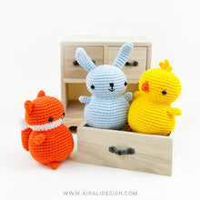 Load image into Gallery viewer, Amigurumi Chubby Friends: Bunny, Chick and Fox | PDF Crochet Pattern
