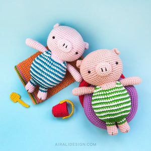 Amigurumi Piglet on Holiday | PDF Crochet Pattern