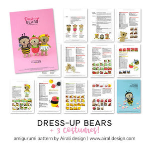 Amigurumi Dress-Up Bears | PDF Crochet Pattern