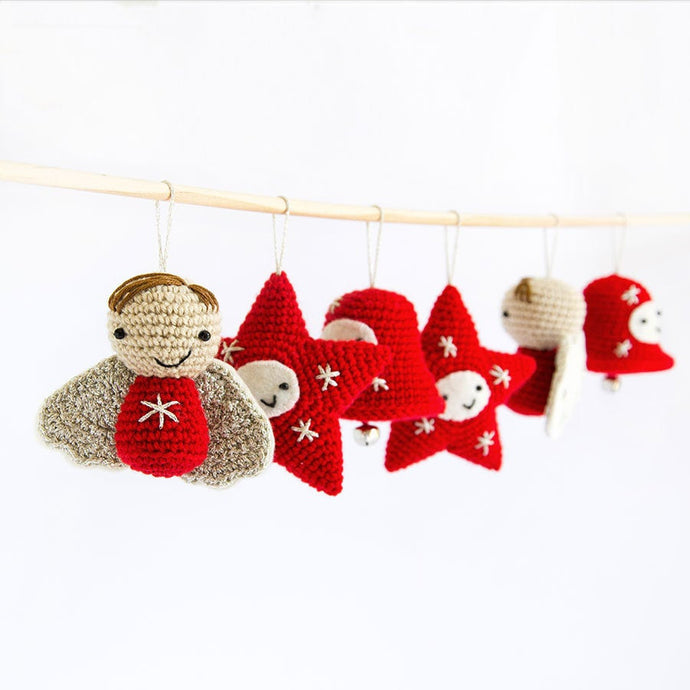 Amigurumi Christmas Decorations. 3 Crochet patterns in a PDF: Angel, Bell and Star