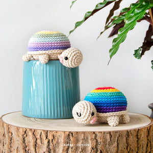Amigurumi Rainbow Tortoise | PDF Crochet Pattern | NO sewing required!